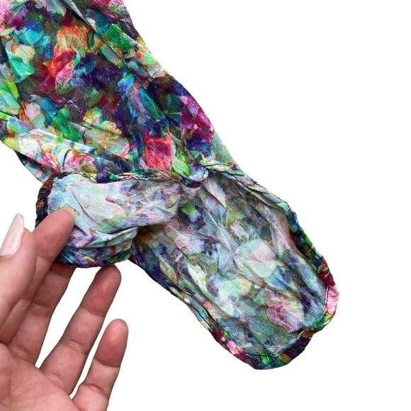 Anthropologie Sam & Lavi xs Floral Split‎ Hem Pant Bright Multicolor 100% Rayon - Picture 7 of 10